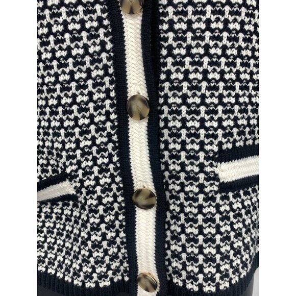 Ann Taylor Womens Knit Sweater Vest Black White Sleeveless Medium V-Neck NWT New - Picture 3 of 10